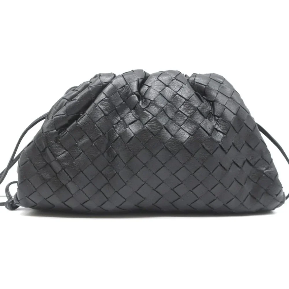 BOTTEGA VENETA MINI POUCH BLACK INTRECCIATO LEATHER CROSSBODY BAG - Picture 5 of 11